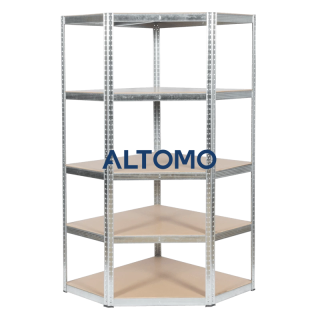 Ъглов метален стелаж Carmen CR-1019 - 180x90x45 см, до 275 кг на рафт - цинк