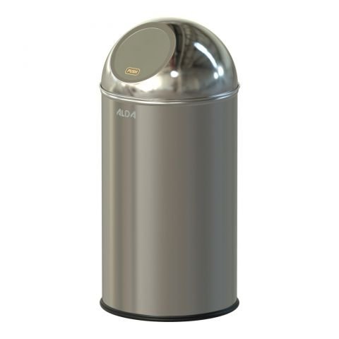 CLEAN WORLD Кош с неръждаем въртящ се капак 20л. - 20-litre bin with Stainless Dome and Closed Push Flap Lid - Кошчета с въртящ капак CLEAN WORLD Кош с неръждаем въртящ се капак 20л. в категория Кошчета с въртящ капак
