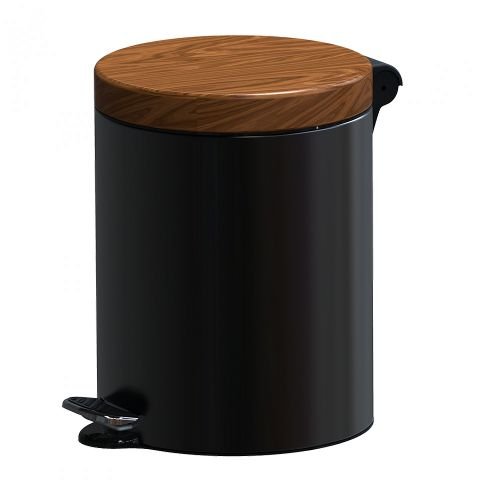 SHERWOOD Кошче с педал с дървен капак 3л. - SHERWOOD pedal waste bin 3L with wooden lid - Кошчета с педал SHERWOOD Кошче с педал с дървен капак 3л. в категория Кошчета с педал