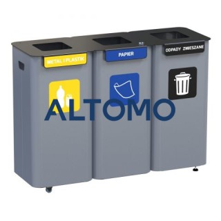 MODULAR BIN Модулни кошчета за разделно събиране на отпадъци  3x70 литра сиво