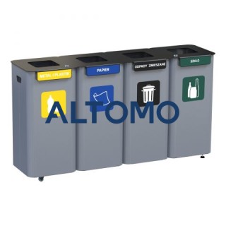 MODULAR BIN Модулни кошчета за разделно събиране на отпадъци  4x70 литра сиво
