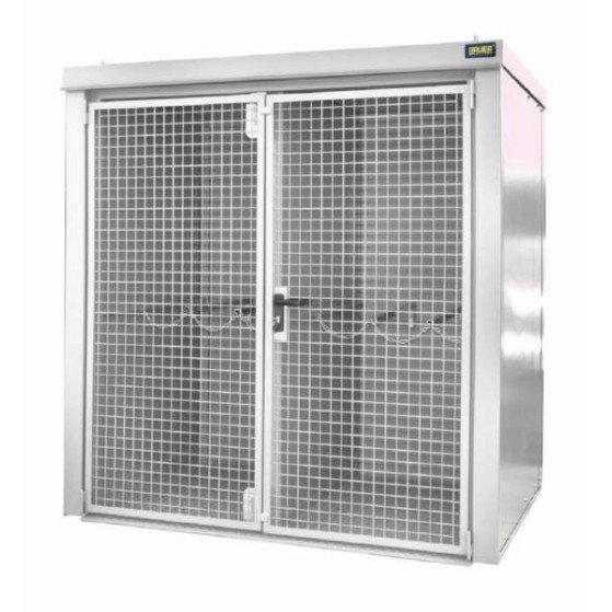 Контейнер за газова бутилка Bauer GFC BW M2 2125 x 2265 x 1575 mm боядисан в сиво-бяло в категория Шкафове за газови бутилки