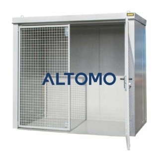Контейнер за газова бутилка Bauer GFC B M3 2425 x 2265 x 1575 mm боядисан в сиво-бяло