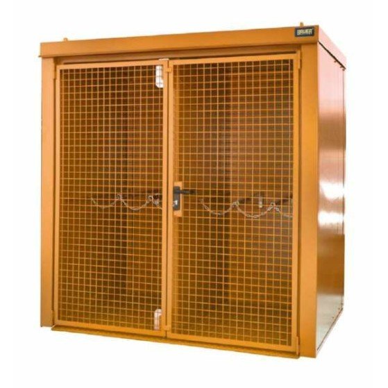 Контейнер за газова бутилка Bauer GFC BW M2 2125 x 2265 x 1575 mm боядисан жълто-оранжев в категория Шкафове за газови бутилки