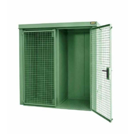 Контейнер за газова бутилка Bauer GFC BW M1 2120 x 2265 x 1180 mm боядисан резеда зелено в категория Шкафове за газови бутилки