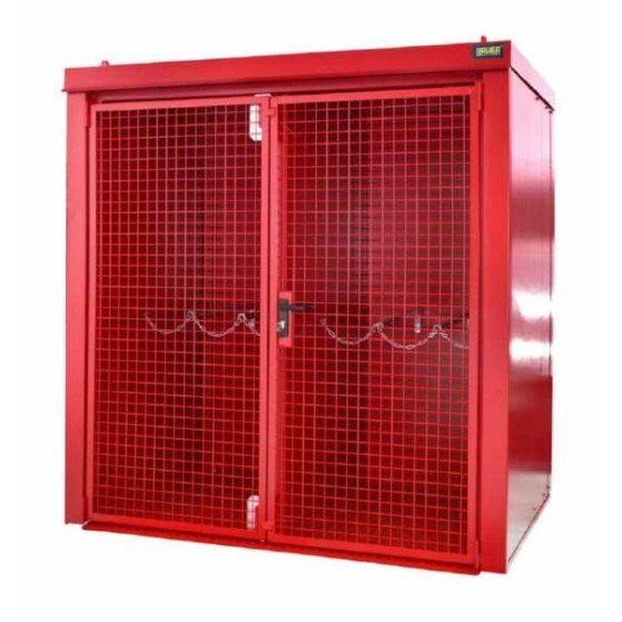 Контейнер за газова бутилка Bauer GFC BW M2 2125 x 2265 x 1575 mm боядисан огненочервен в категория Шкафове за газови бутилки